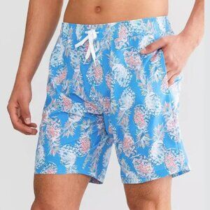Departwest Men's Pineapple Stretch Lined Swim Short  - S